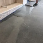 What is the duration of the drying time for various types of floor coverings?